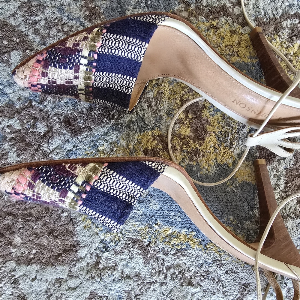 Ulla Johnson Colorblock Pattern Sandals Heels - image 4